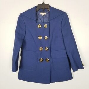 Michael Kors Collection, Italy, navy blue double breasted blazer jacket, size 4